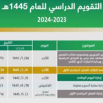 التقويم الدراسي 1445 السعودية